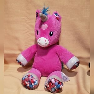 Build A Bear XOXO BFF Girl Power Candy Heart Unicorn Plush